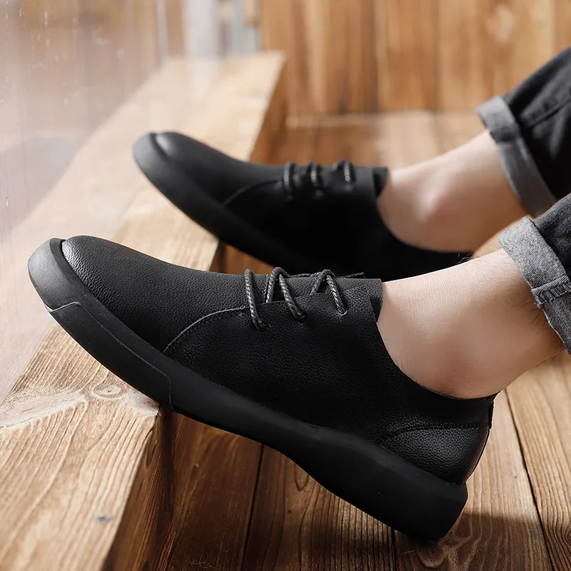 CLAX Mens Shoes Leather Spring Autumn Casual Shoe Male Boot Walking Footwear chaussure homme Genuine Fashion Plus Size | Обувь