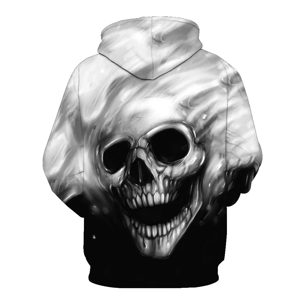 Newest Skull Print 3D Hooded Pullovers Full Sleeve Winter Autumn Hoodies Sporting Tracksuits Couplewear Women/men Sweatshirts | Женская