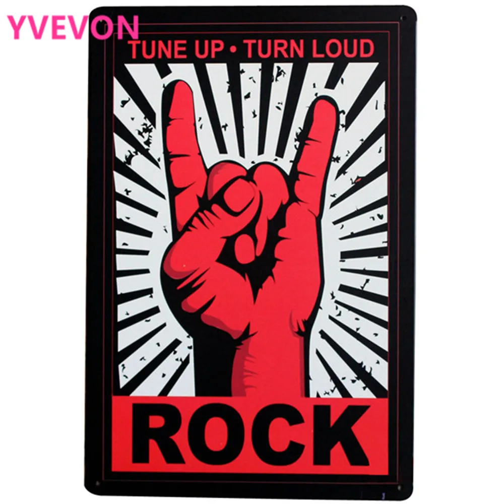 Металлическая девиза ROCK TUNE UP TURN нагрузочный Ретро музыкальная декоративная