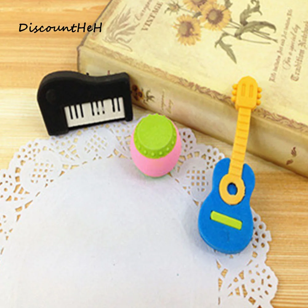 5 шт./компл. милый кавайный музыкальный инструмент резиновый ластик для студентов