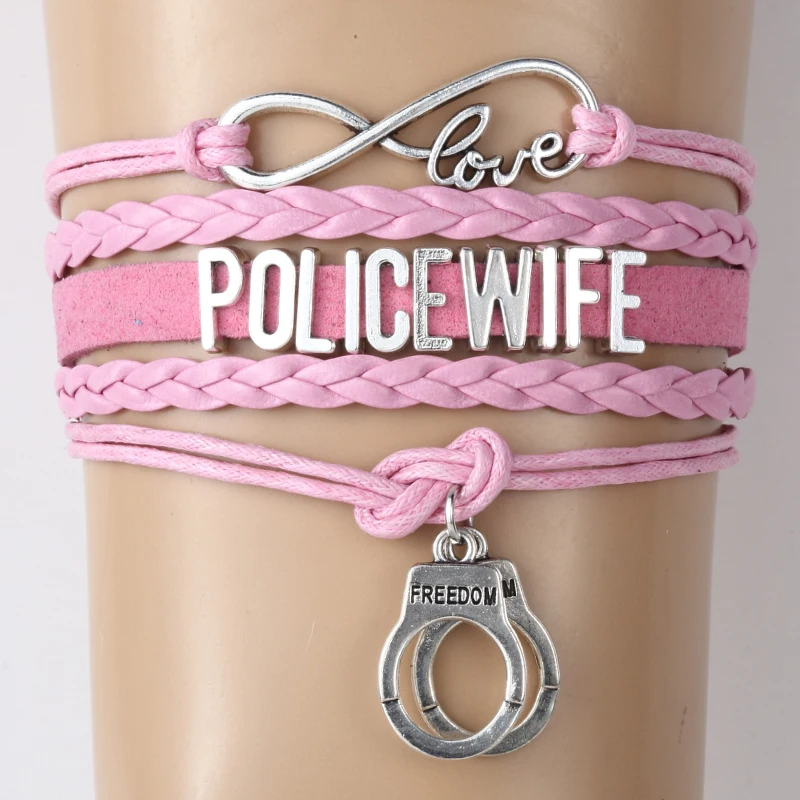 10 шт./лот браслет Бесконечность любовь полиция жена Шарм наручники плетеные