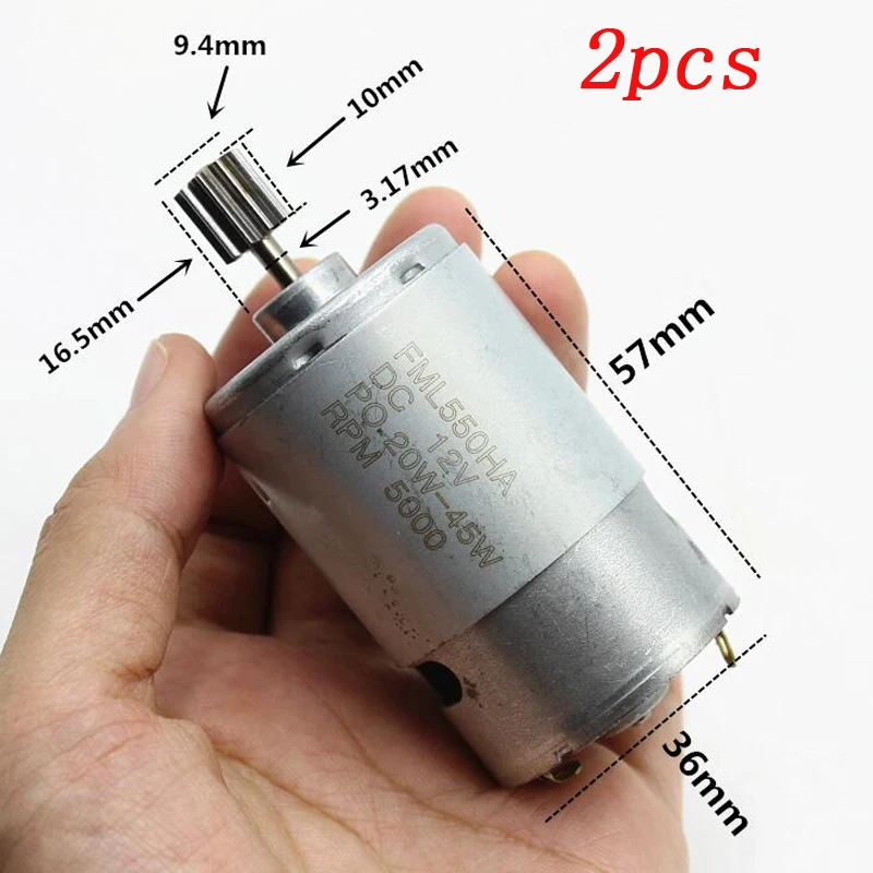 2 шт. RC модель DIY Мини 550 двигатель постоянного тока Низкая скорость большой