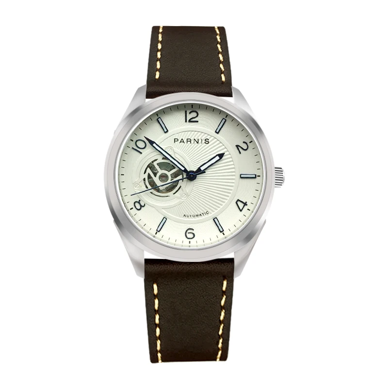White watch Parnis автоматические часы мужские механические Топ Роскошные Брендовые Часы мужские водонепроницаемые Diver военные наручные часы relogio masculino - Цвет: White watch