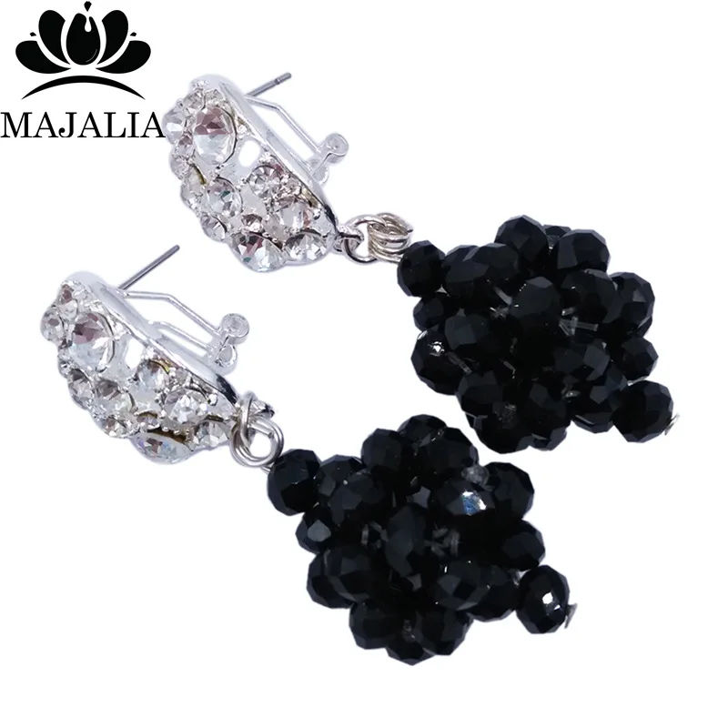 Majalia Pretty Black женский Африканский ювелирный набор нигерийские Свадебные хрустальные наборы 6ST0043