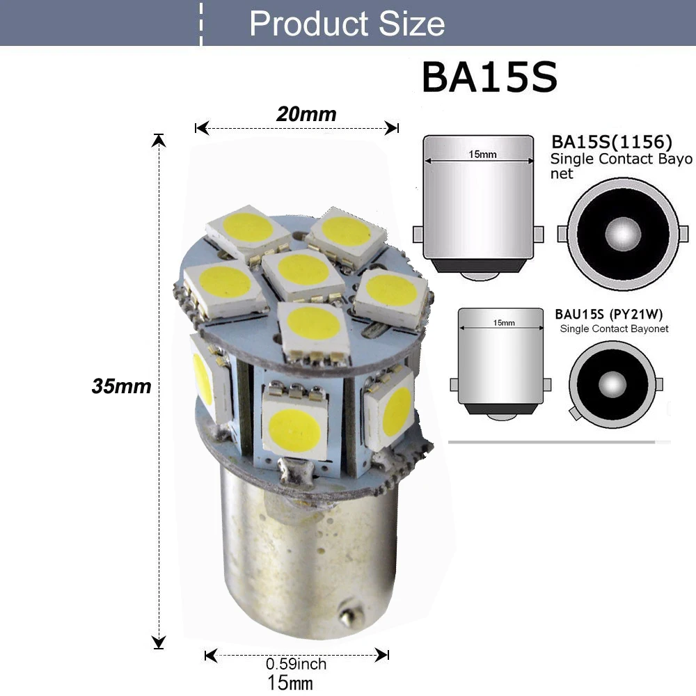 4 шт. супер яркий белый 5050 светодиодный 12 SMD с источником питания от постоянного