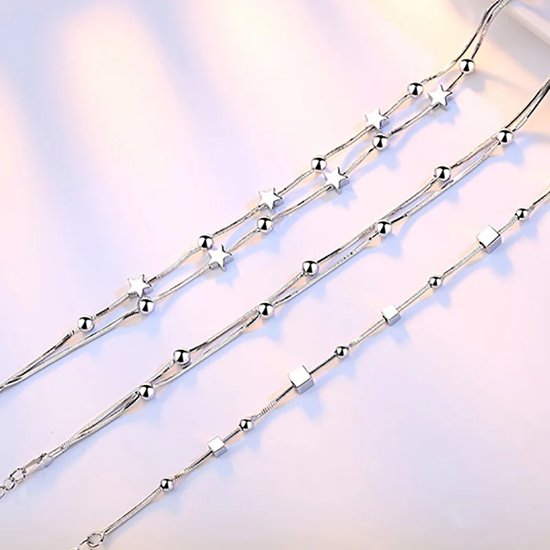 Корейский модный элегантный браслет из стерлингового серебра 925 пробы матовый с