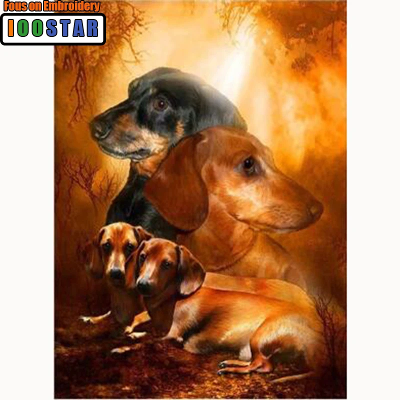 

Алмазов картина Собака Вышивка крестом Стразы полный набор для рисования с круглыми камнями и полотном с вышивкой в виде животных и живопис...