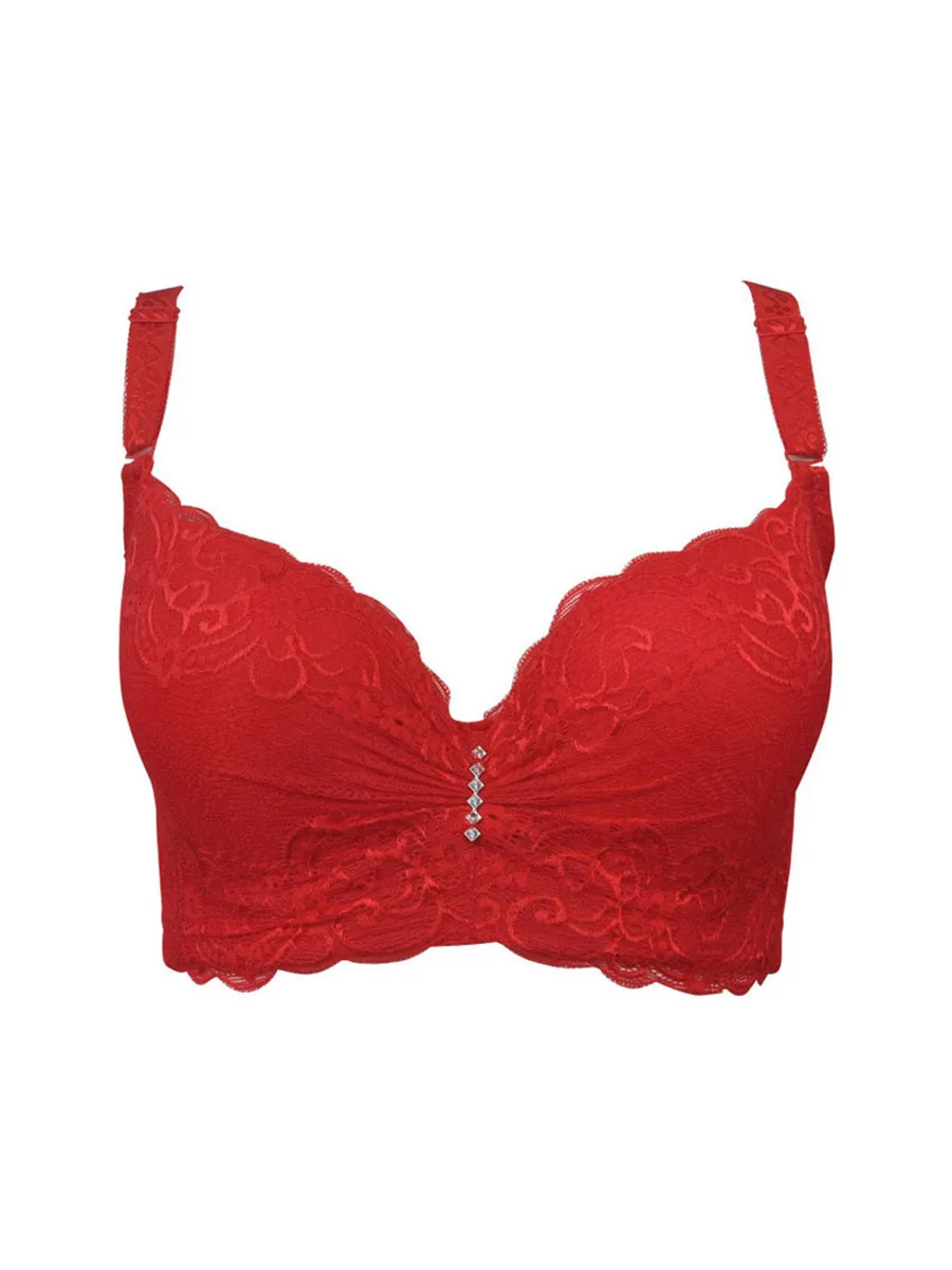 Thin plus size bra cup adjustable push up side gathering furu mm Large c cup e cup women's underwear 36E 38E 40E 42E 44E 46E BH