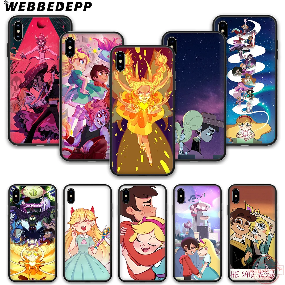WEBBEDEPP Star vs evil Force Мягкий силиконовый чехол для телефона iPhone 5 6 7 8 Plus X XS XR Max.11 11peo 11proMax
