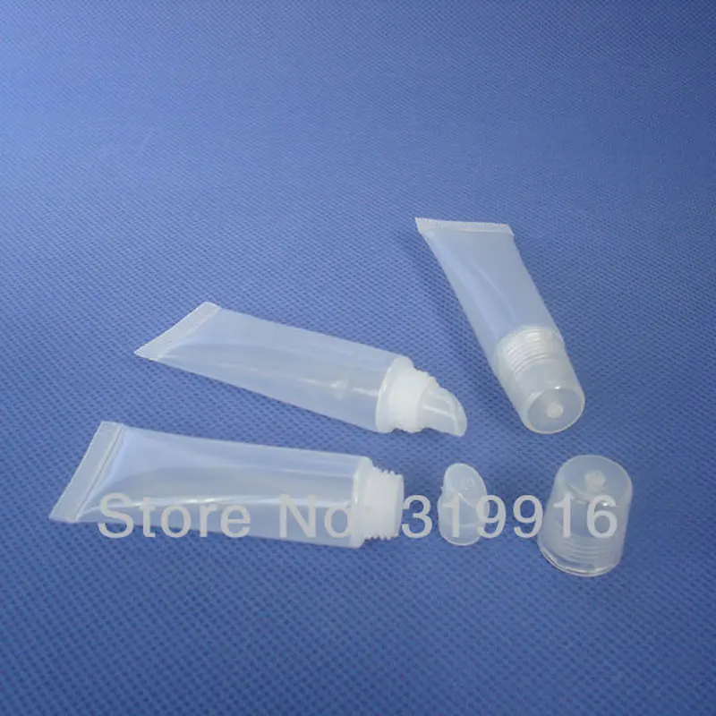 

200pcs empty natural color lip gloss soft squeeze plastic container, 8g pharmaceutical tube for makeup , DIY skin care bottles