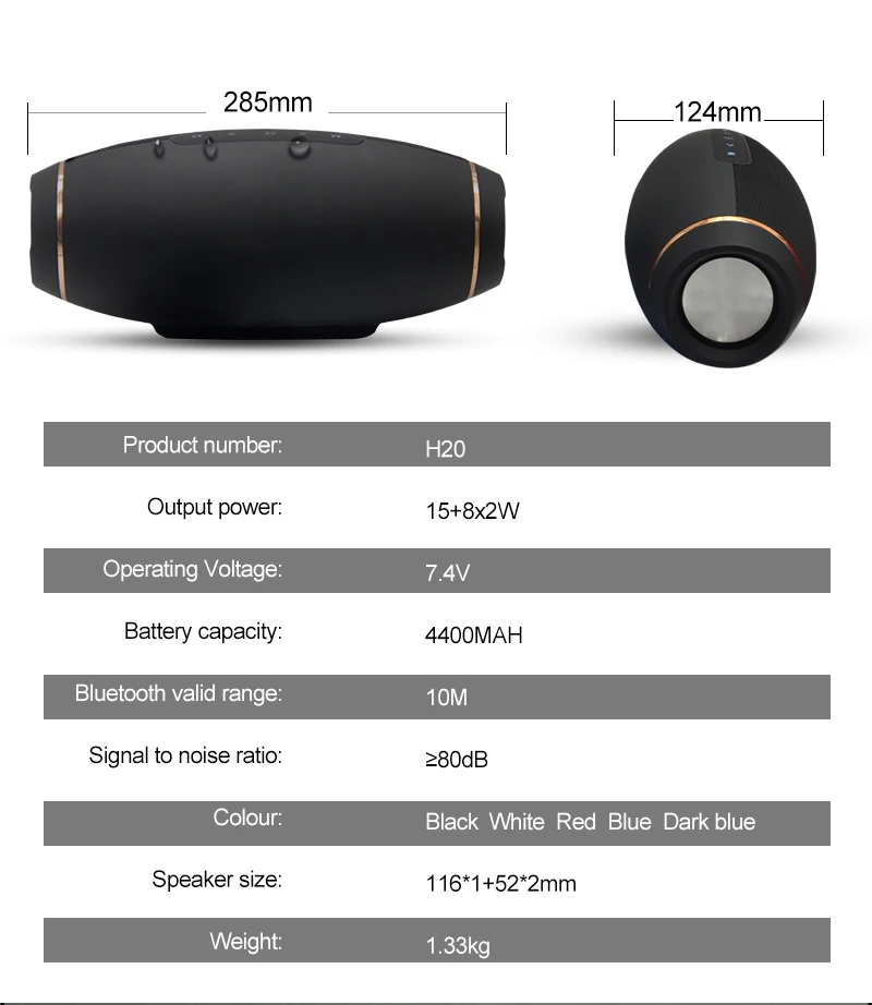 Hopestar H20 регби водонепроницаемый bluetooth динамик портативный мини Беспроводная
