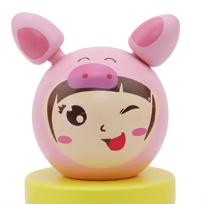 Детские деревянные игрушки Мультяшные игры развивающие блоки кукла неваляшка