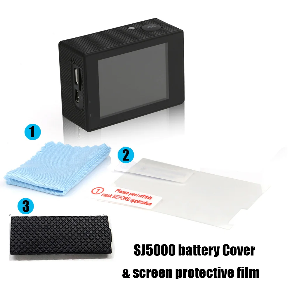 SJ5000Cover and Film SJ4000 Батарея крышка и Экран Защитная пленка для спортивной экшн-камеры SJCAM серии SJCAM SJ5000 серии Батарея чехол спортивный Камера - Цвет: SJ5000Cover and Film
