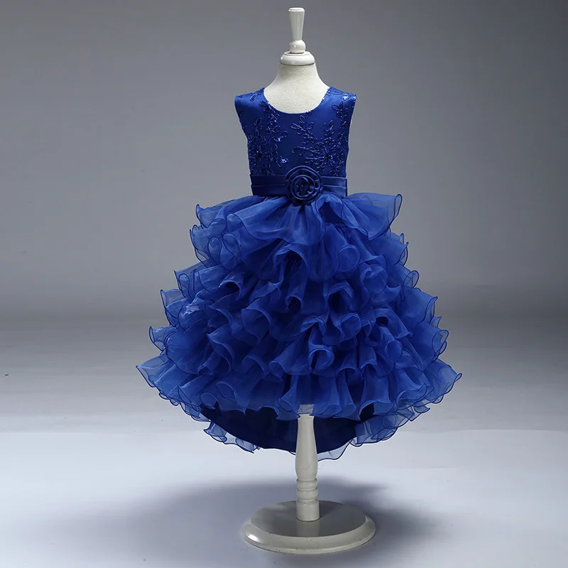 New Girls Cupcake Trailing Party Dresses With Sequins Princess For Artist Program Dress 6 Color Crianca Vestidos | Детская одежда и