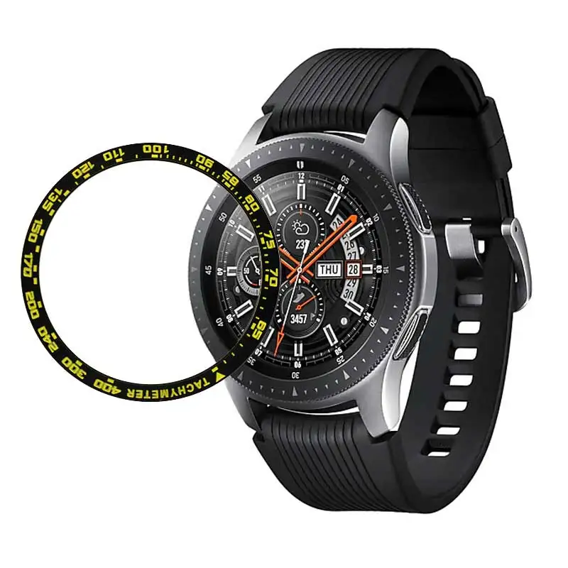blakc yellow speed 4 Металлическая крышка для samsung Galaxy Watch 46 мм/42 мм чехол gear S3 Frontier/классический спортивный клейкий чехол ремешок аксессуары 46/42 3 - Цвет ремешка: blakc yellow speed 4