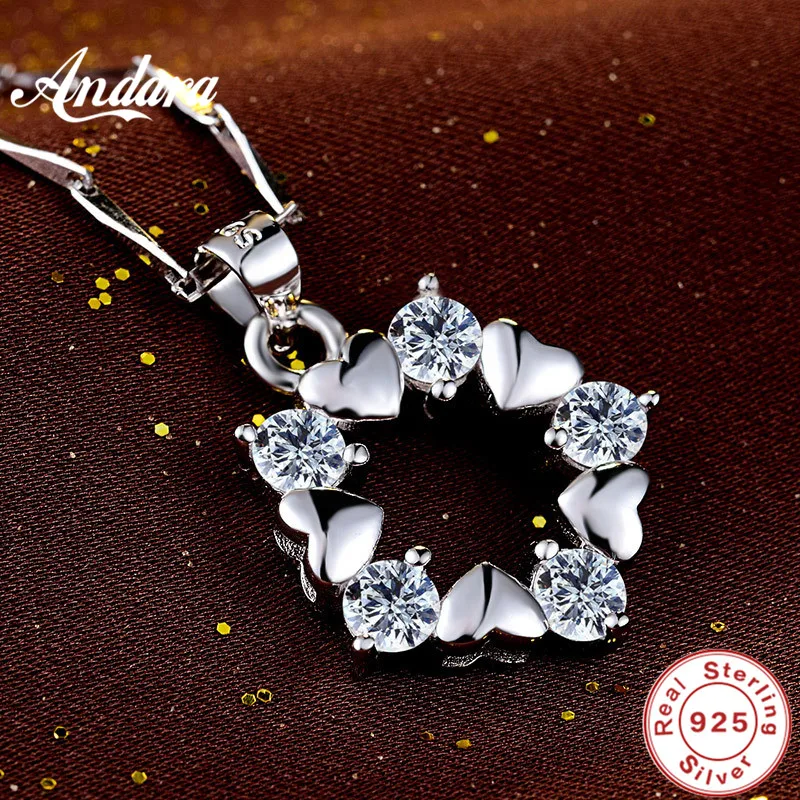 Женское Ожерелье с кулоном Вечная любовь из серебра 925 пробы | Украшения и