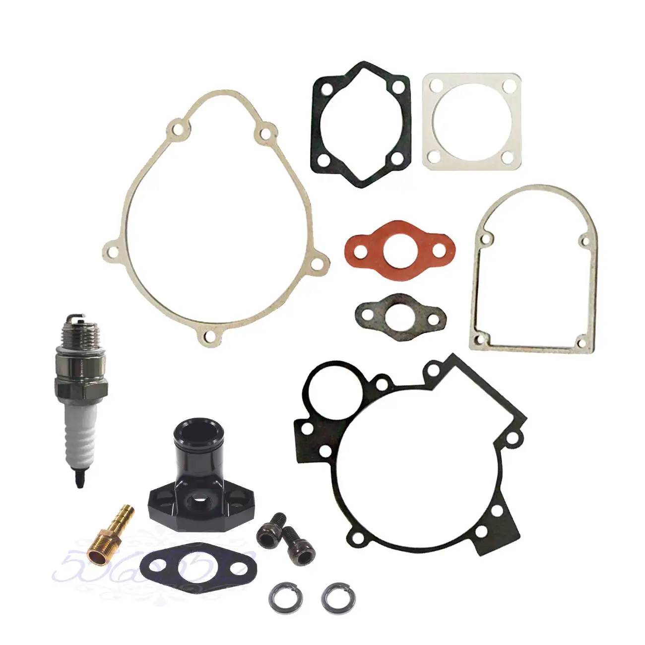 ЧПУ Черный впускной коллектор и комплект прокладок Свеча зажигания для