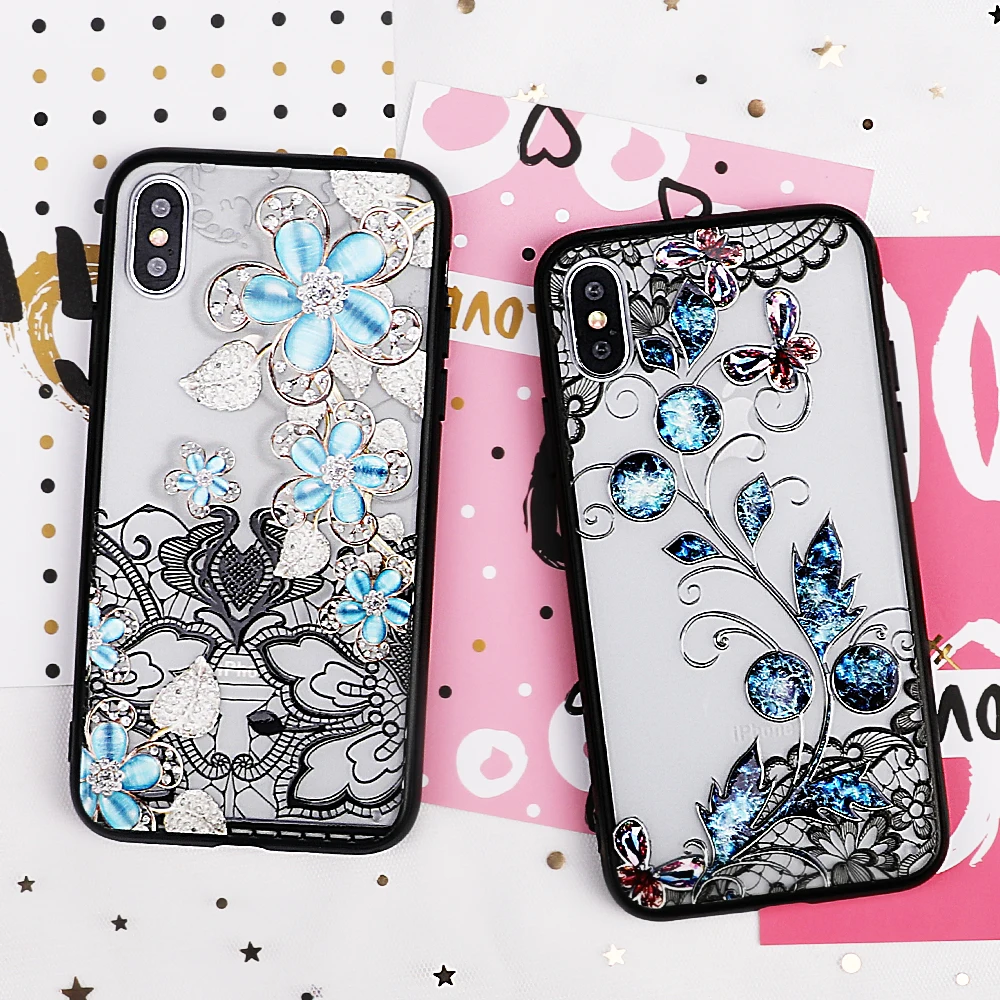 MYSUN Vintage Emboss Flowers Case For iPhone XS XR Max X 8 7 6 6S Plus TPU+PC Full Body Hot Phone Back Cover Cases Gift |