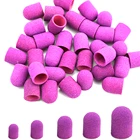 5 шт. фиолетовые Пластиковые шлифовальные колпачки, Электрический песочный блок с рукояткой, аксессуары для полировки педикюра, инструменты для кутикулы ног