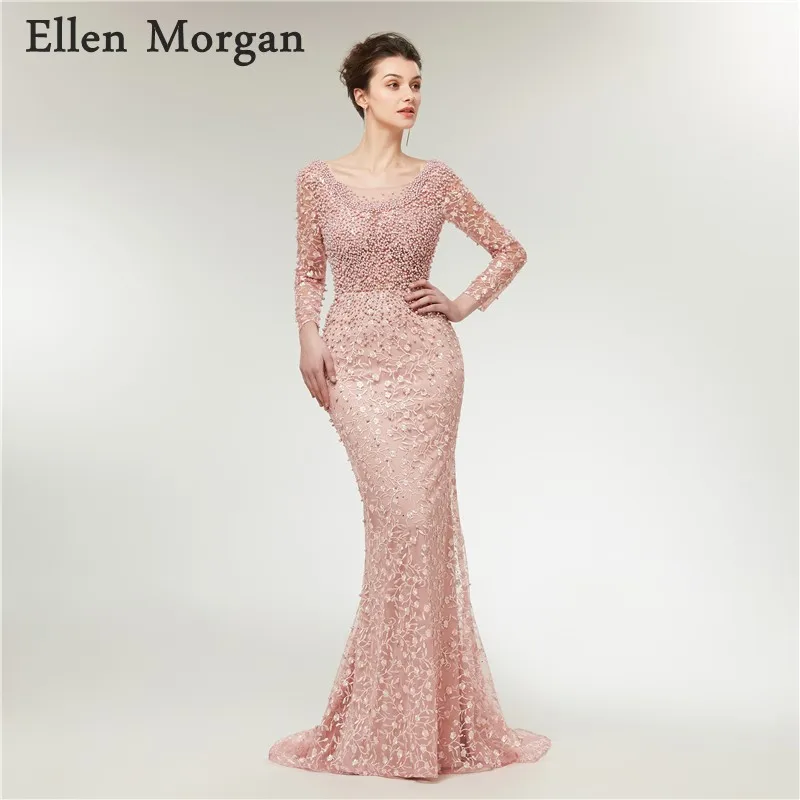 Элегантные вечерние платья русалки с длинными рукавами марокканский Дубайский