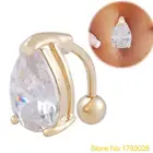 Кольцо-пупка для пирсинга, с кристаллами