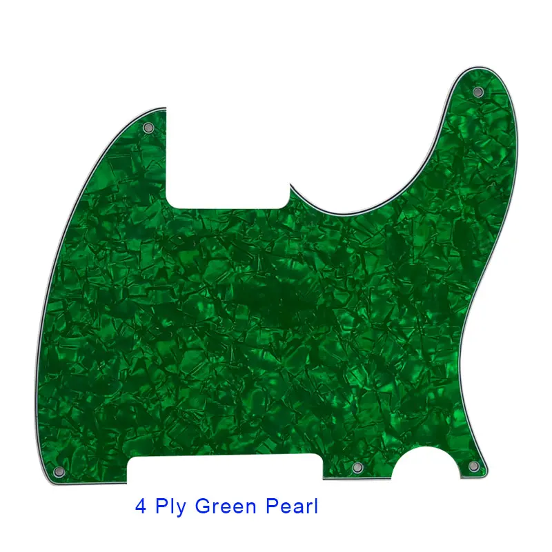 4Ply Green Pearl Запчасти для гитары Pleroo-для стандарта США, 5 винтовых отверстий, 52 года, Tele Telecaster, сделай сам, пустая гитара, накладка, царапина, пластина - Цвет: 4Ply Green Pearl