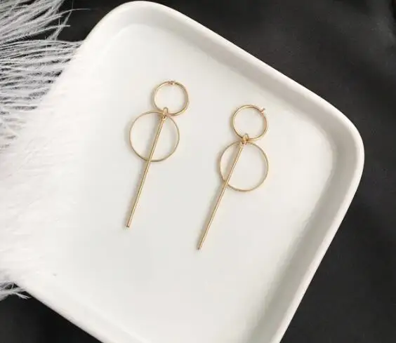 E6072-Gold Модные массивные серьги, большие геометрические серьги для женщин, Висячие серьги, серьги в форме капли, современное ювелирное изделие - Окраска металла: E6072-Gold