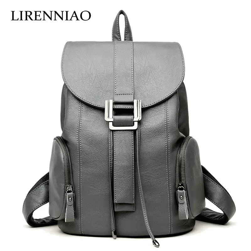 LIRENNIAO, модный кожаный рюкзак для женщин, модные школьные сумки для подростков, для девочек, для ноутбука, для путешествий, ручной рюкзак, для отдыха, высокое качество