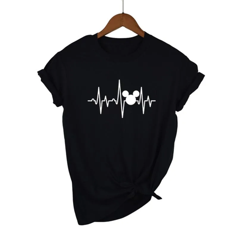 Футболка плюс Размеры Микки Для женщин летние футболки топы Графический Тис Мышь