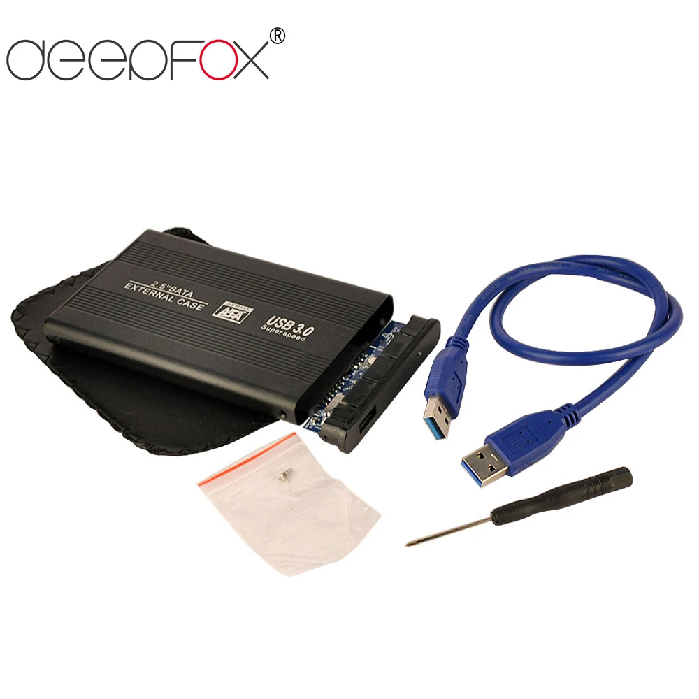 Корпус для жесткого диска DeepFox USB 3 0 2 5 дюйма SATA SSD чехол мобильного s Алюминиевый