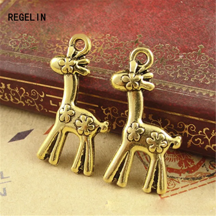 Подвеска REGELIN 10 шт. 17х30 мм Античная бронзовая подвеска Sika deer для самостоятельного