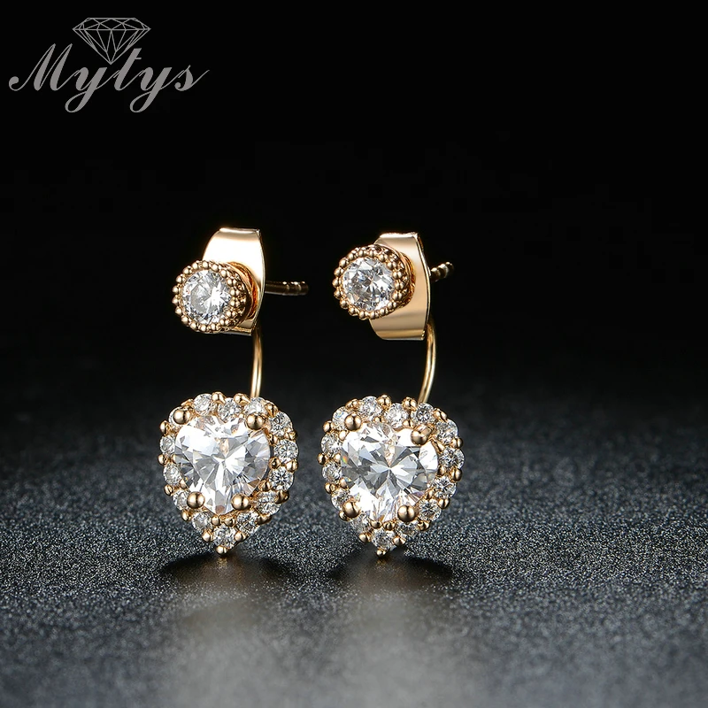 Mytys два носить Стиль сердце Форма хрустальные серьги модные женские туфли