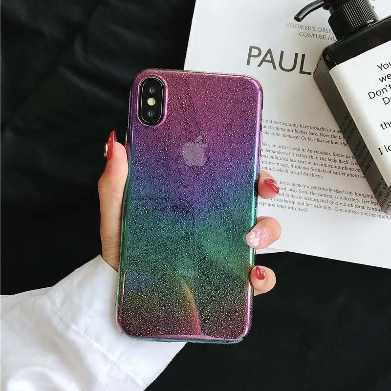 JIBAN Newest 3D water beads Phone Case for iPhone X 6 6s 7plus Cute Rainbow All-inclusive hard Back Cover Apple iphone 8 |