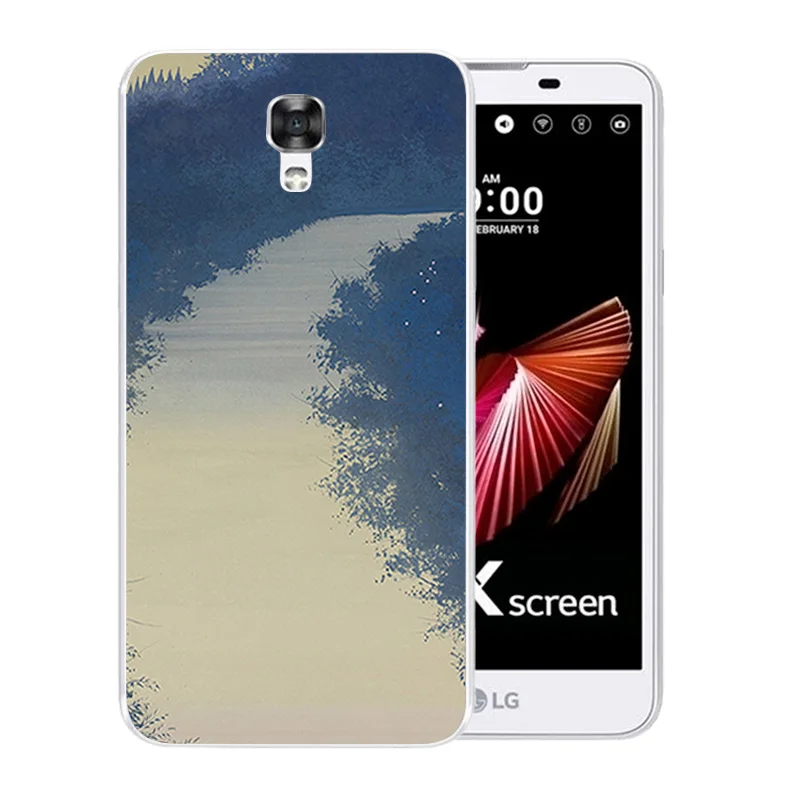 Soft TPU Phone Cases For LG X Screen / View K500N K500DS Landscape Pattern Silicone Back Cover Shell |
