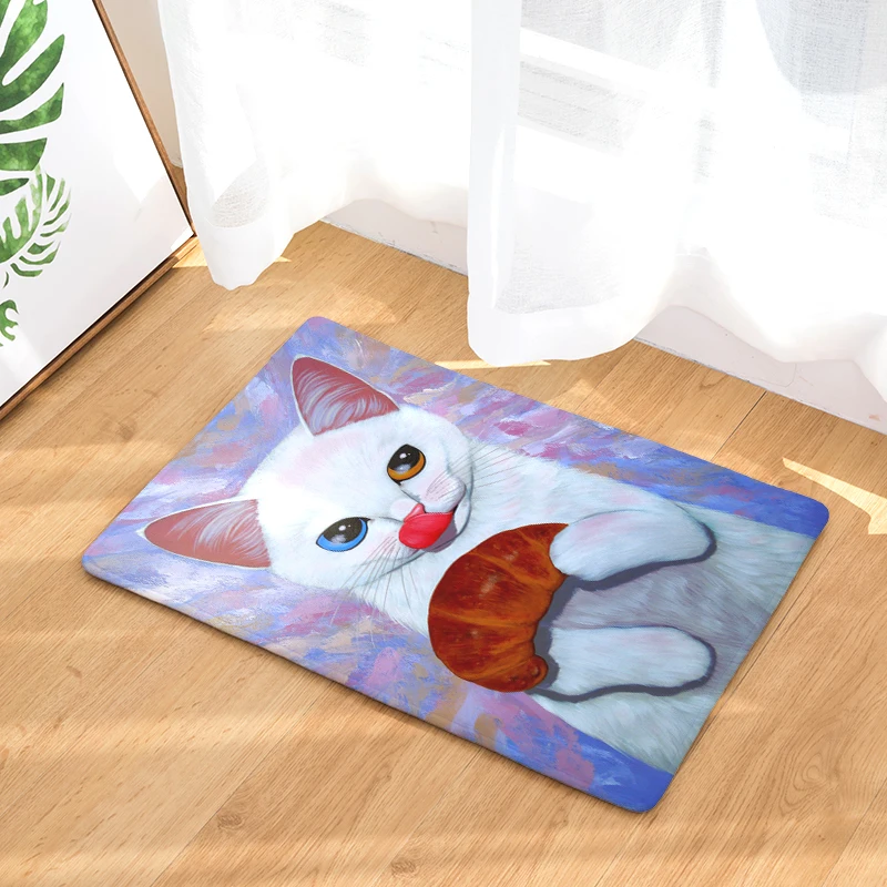 Новые высококачественные Нескользящие ковры с рисунком кота коврики для ванной