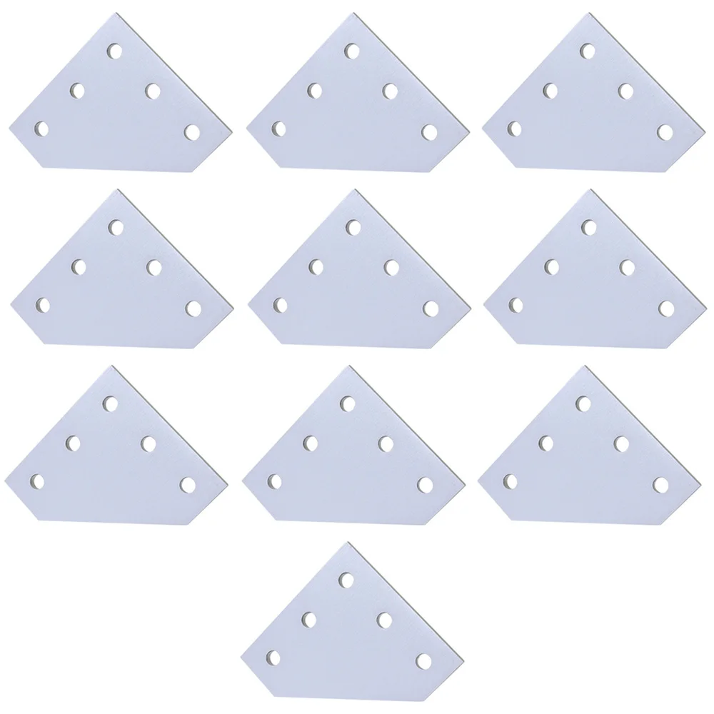 White x 10PCS 12 шт. 5 отверстий 90 градусов шарнирная доска пластина угловой кронштейн Соединительная полоса для алюминиевый профиль 3d принтер рамка - Цвет: White x 10PCS
