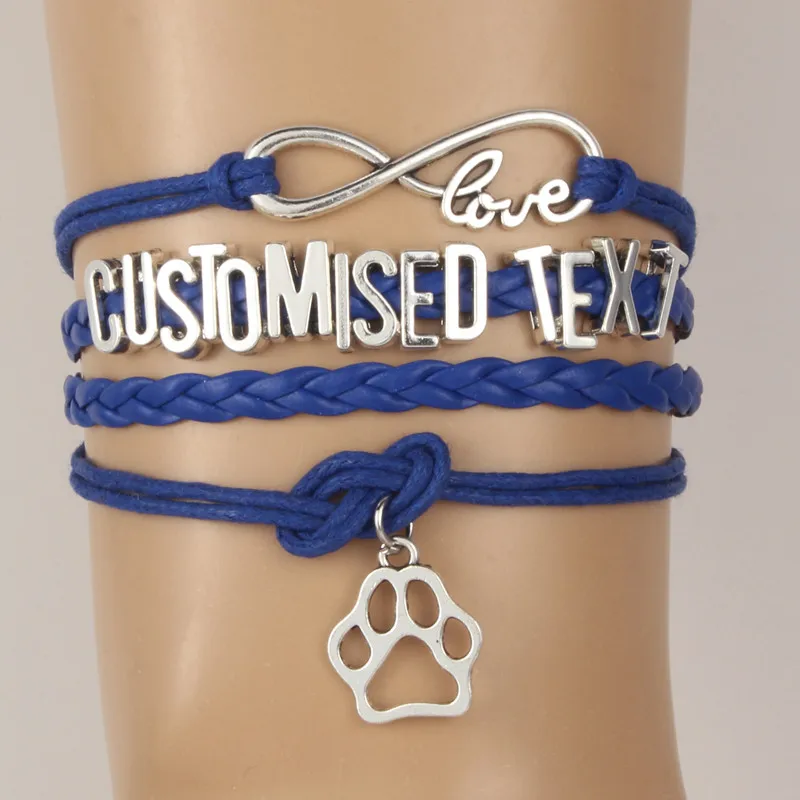 Бесконечность любовь настраиваемый текстовый браслет собака/кошка и т. Д.
