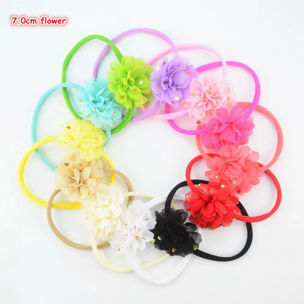 Оптовая продажа 100 шт./лот эластичная нейлоновая повязка на голову с 7 0 см горошек