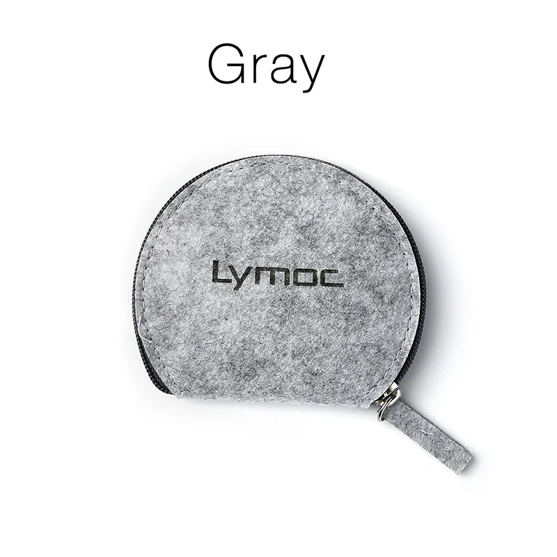 Lymoc, новинка, сумки для наушников, полукруглые, войлочные, сумка для хранения наушников, чехол для наушников, портативная коробка для гарнитуры, материал для здоровья - Цвет: FC02Gray
