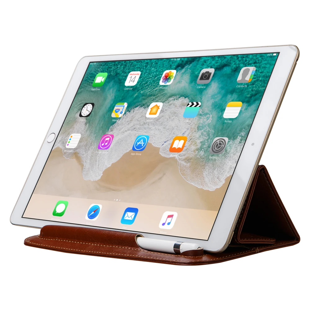 Роскошный кожаный чехол для iPad Pro 10 5 2017 Фолиант рукавом сумка с карандашница слот