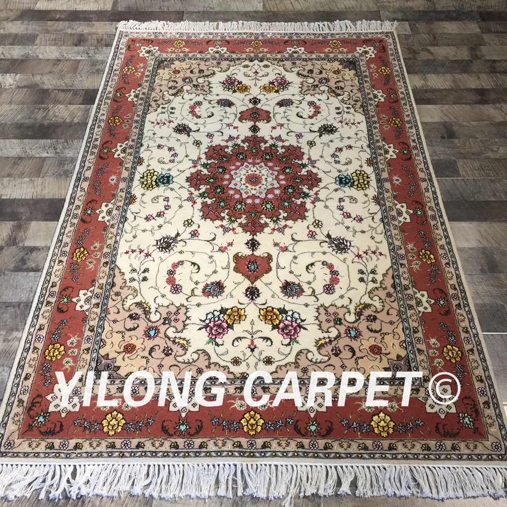 Прочный ковер ручной работы Yilong 4 'x 6' в Восточном китайском стиле красного