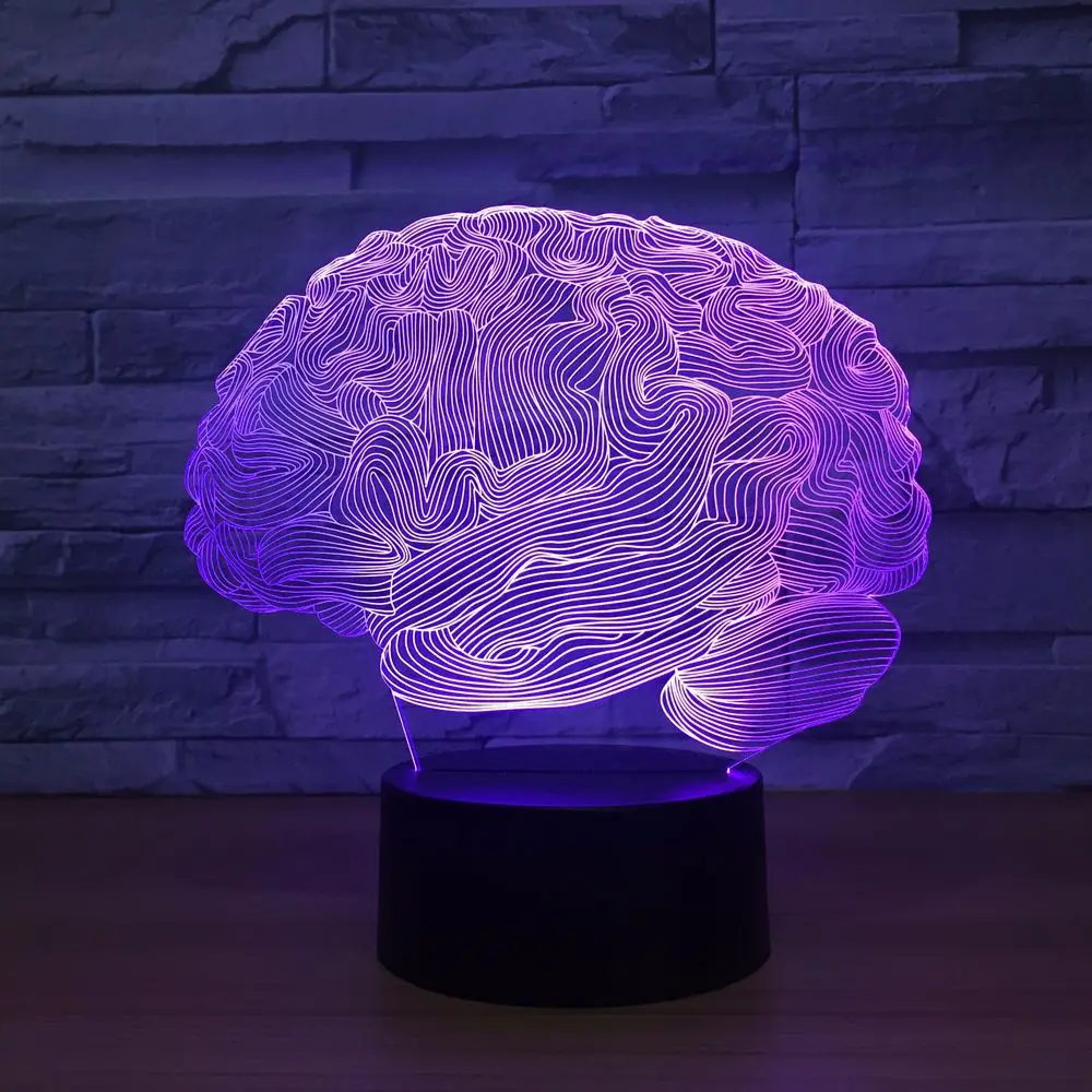 Мозг Carebellum USB Новинка светильник лампа с 3D оптической иллюзией 7 цветов Изменение