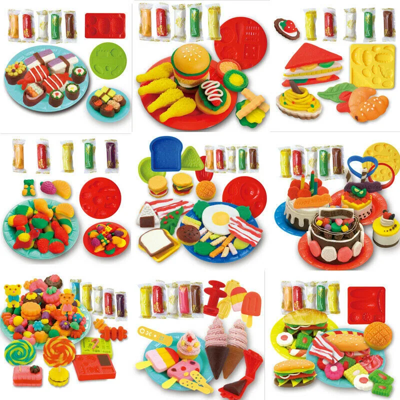 PUDCOCO новейшее тесто для моделирования Гамбургер сэндвич мороженое Playdough набор