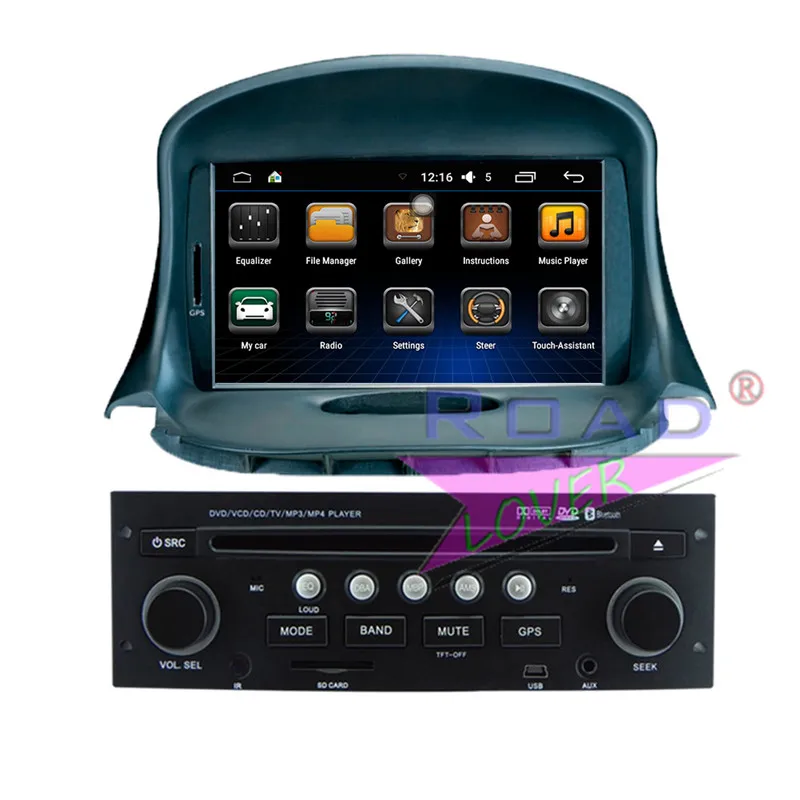Roadloevr Android 6 0 Автомобильный ПК DVD плеер медиацентр для Peugeot 206 Стерео GPS навигация