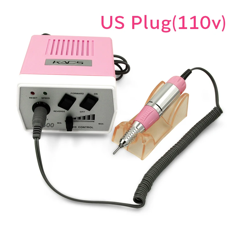 pink 110V Аппарат для маникюра, дрель для ногтей, оборудование, 30000 об/мин, 4 цвета, профессиональный маникюр и педикюр, фрезы для дизайна ногтей - Цвет: pink 110V