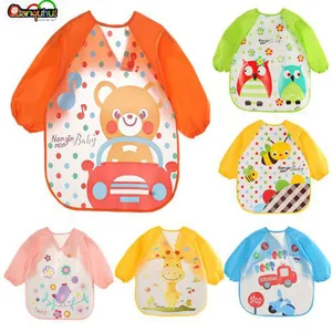 Милые детские нагрудники, водонепроницаемый фартук с длинным рукавом, детский нагрудник для кормления, слюнявчик, одежда для слюнятия, мягкие нагрудники для малышей, детская одежда