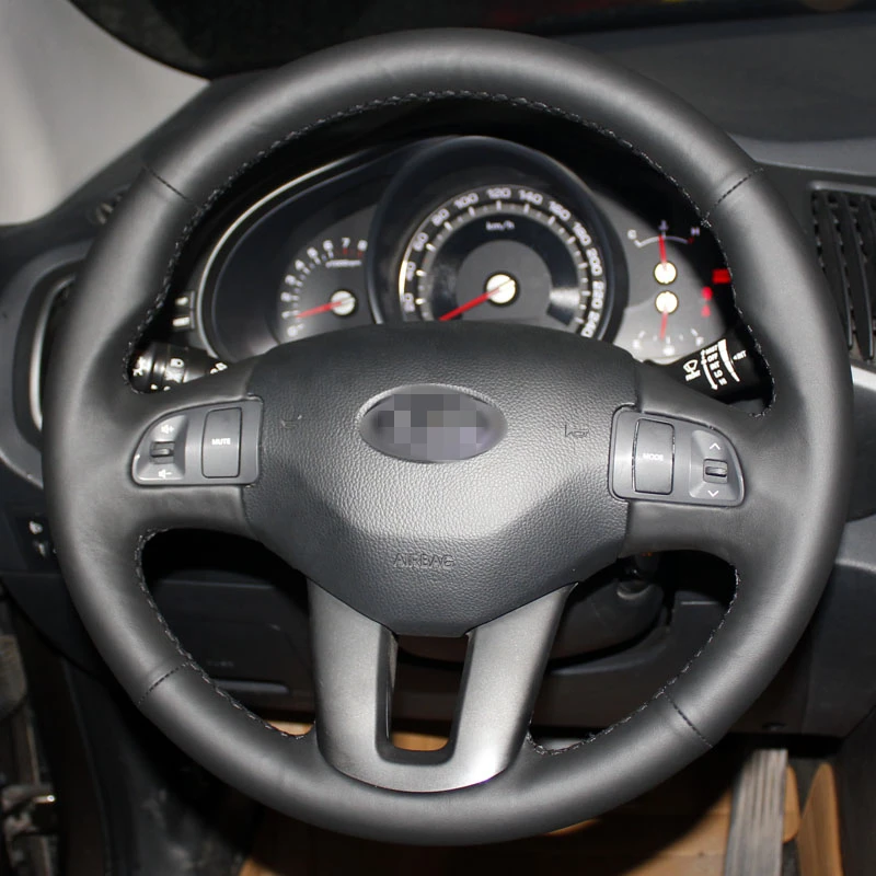 Чехол на руль BANNIS для Kia Sportage 3 2011 2014 Ceed 2010 черный кожаный чехол ручной работы|Чехлы