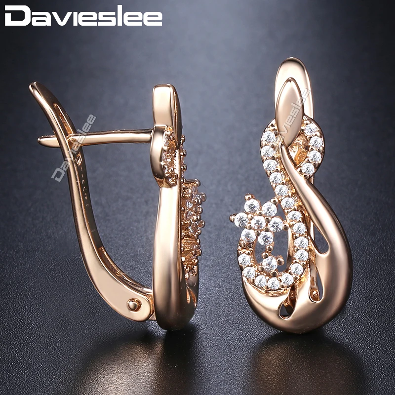 Davieslee серьги со шпилькой для Для женщин с твердым покрытием цветок из чистого