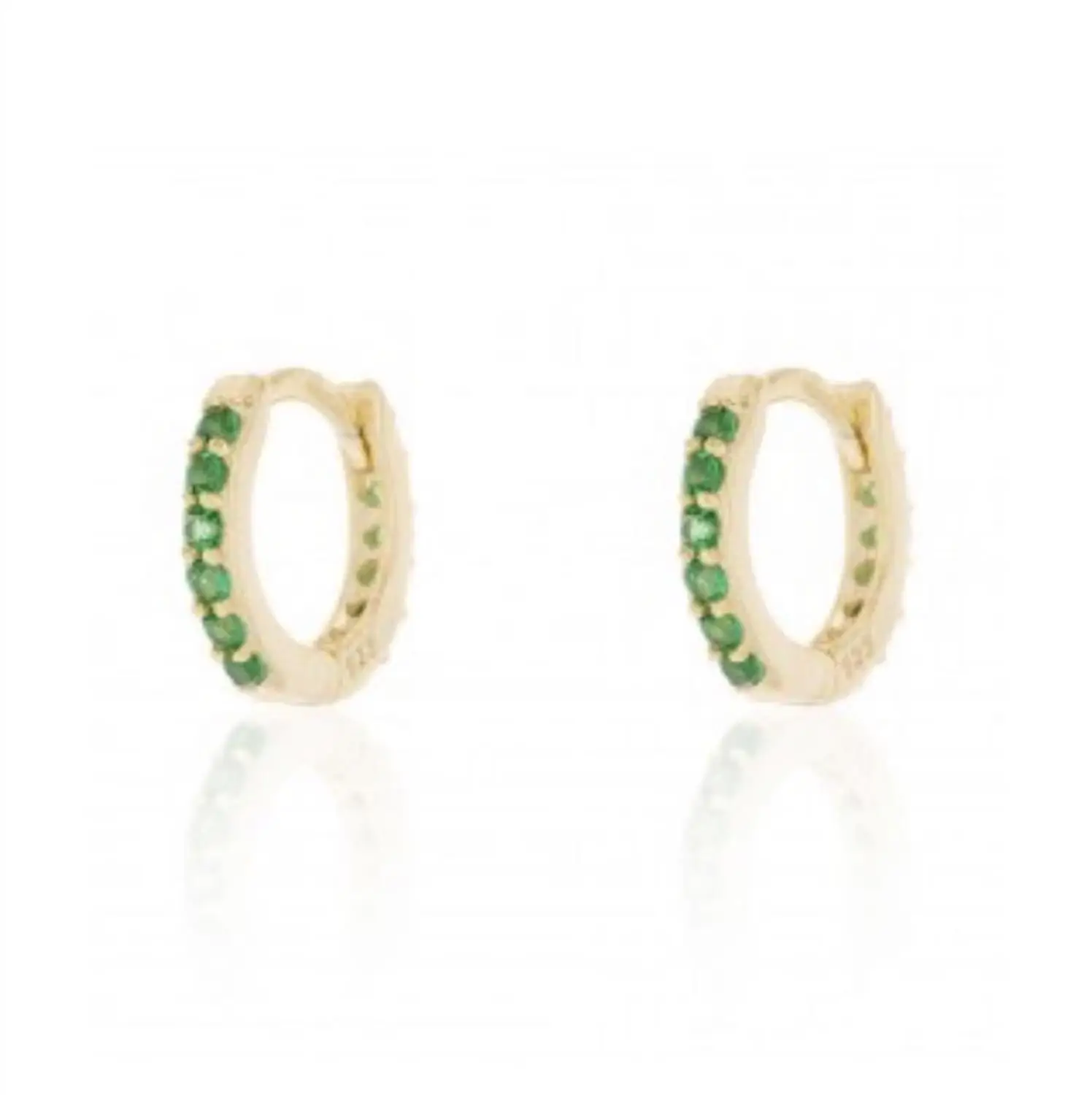 1 pair green 7mm 925 sterling silver earring fashion personality zircon black green ear ring ear bone buckle wild simple trend female ear jewelry - Окраска металла: 1 pair green 7mm