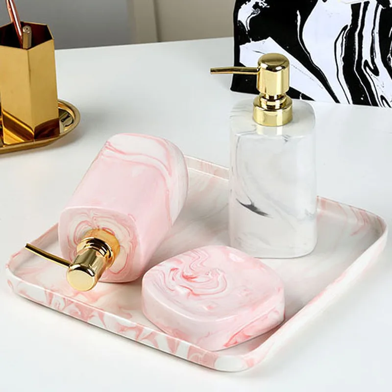 Скандинавский мраморный керамический диспенсер для мыла ванной комнаты шампуня